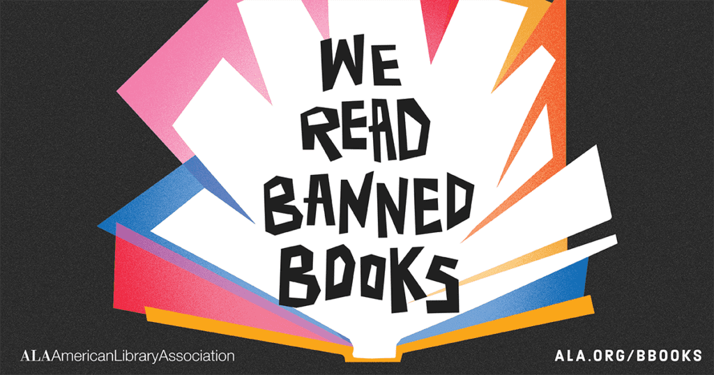 "We Read Banned Books" graphic